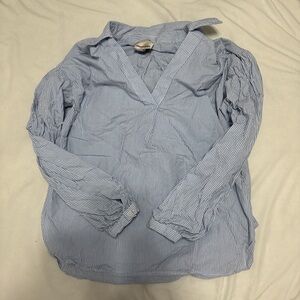 Blue & White Striped Blouse